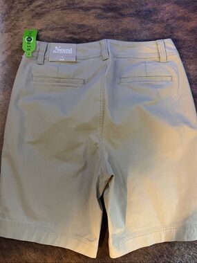 Natural Reflections Tan Flat-Front Shorts